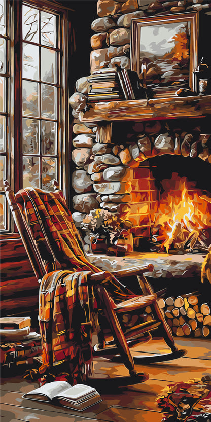 Malowanie po numerach 40x80 cm - Domowe ognisko LW 5202