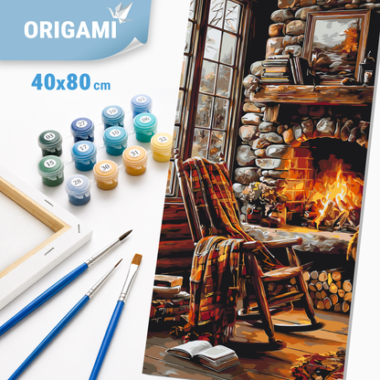 Malowanie po numerach 40x80 cm - Domowe ognisko LW 5202