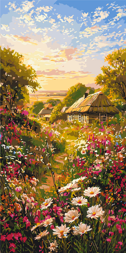 Malowanie po numerach 40x80 cm - Droga do domu - Pejzaż LW 5205