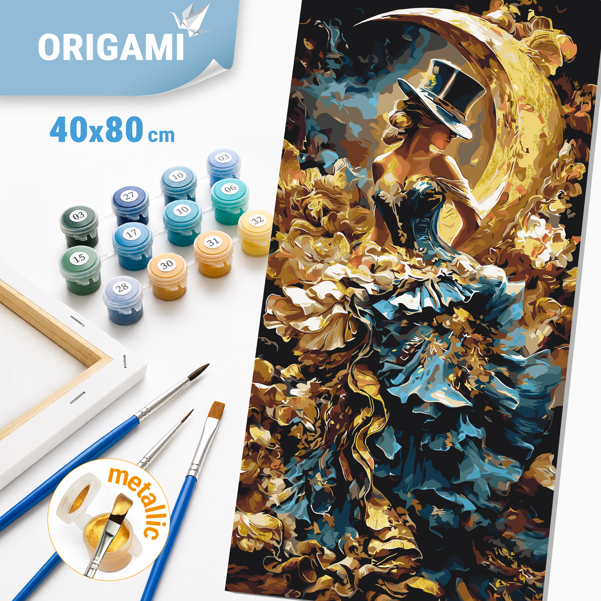 Malowanie po numerach 40x80 cm - Elegancka dziewczyna LW 5206