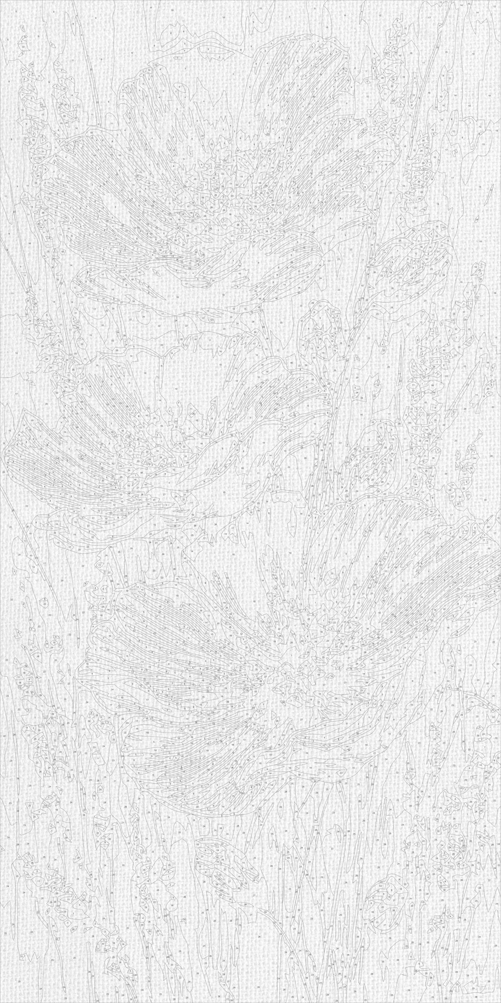 Malowanie po numerach 40x80 cm - Delikatne kwiaty (metalik) LW 5207