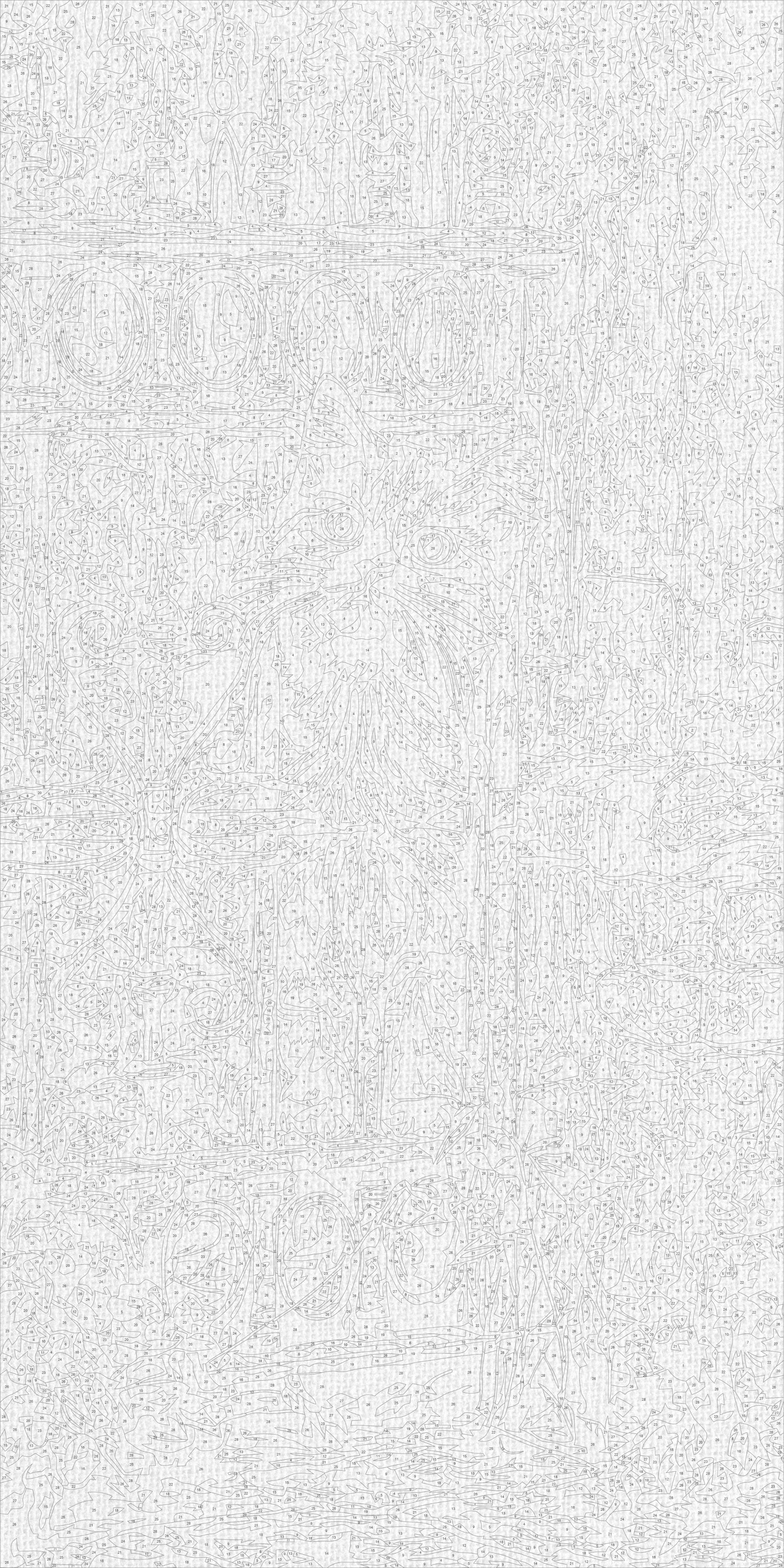 Malowanie po numerach 40x80 cm - Kotek w zabytkowym ogrodzie LW 5209