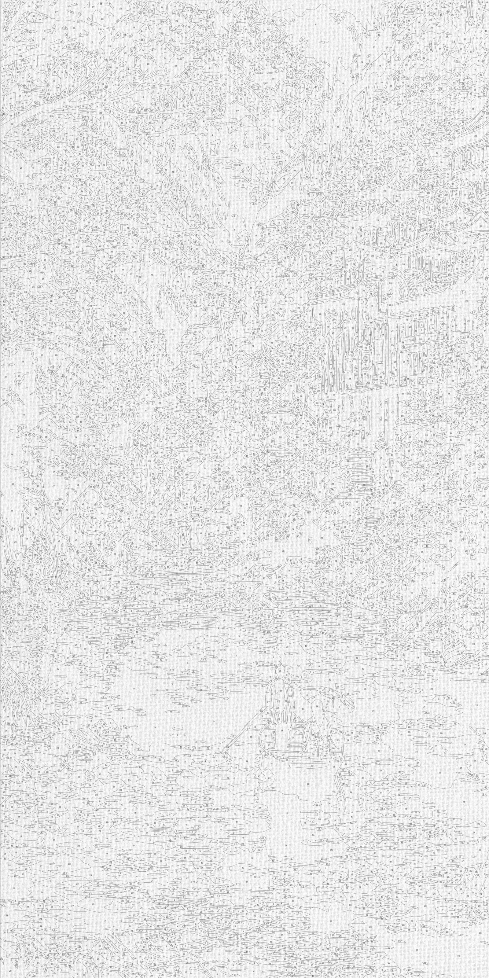 Malowanie po numerach 40x80 cm - Łódka w szmaragdowym kanionie LW 5212