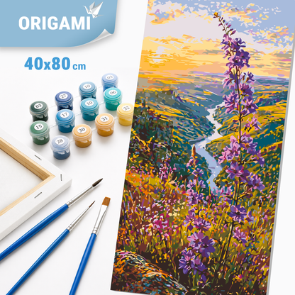 Malowanie po numerach 40x80 cm - Lawendowa droga - Pejzaż LW 5214