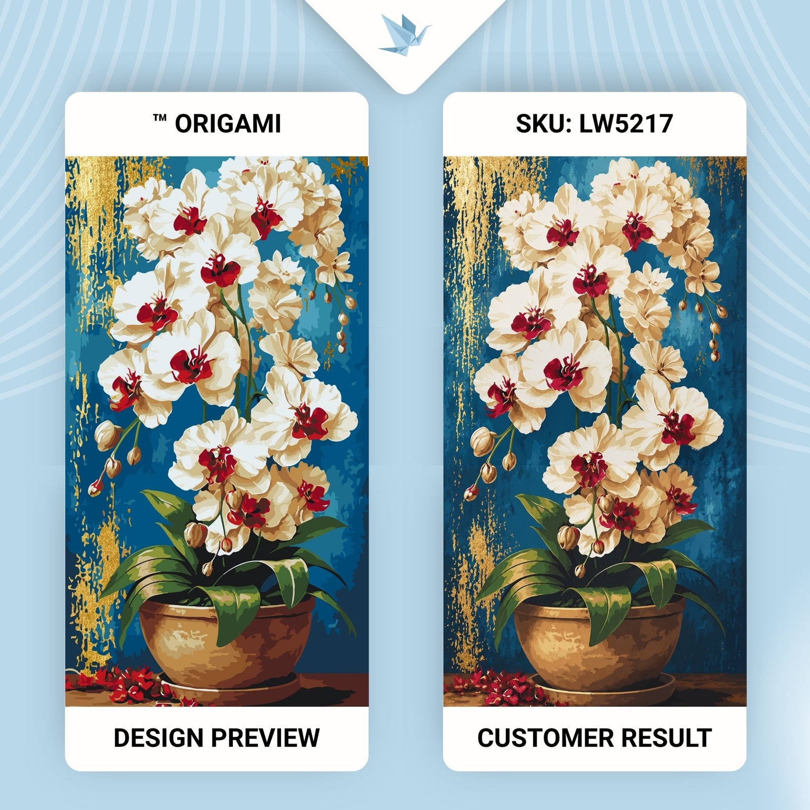Malowanie po numerach 40x80 cm - Królewskie orchidee (metalik) LW 5217