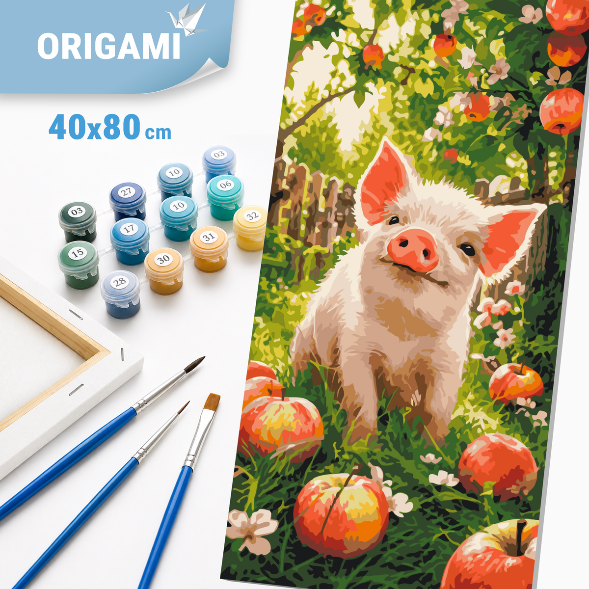 Malowanie po numerach 40x80 cm - Szczęśliwa świnka - Zwierzęta LW 5222