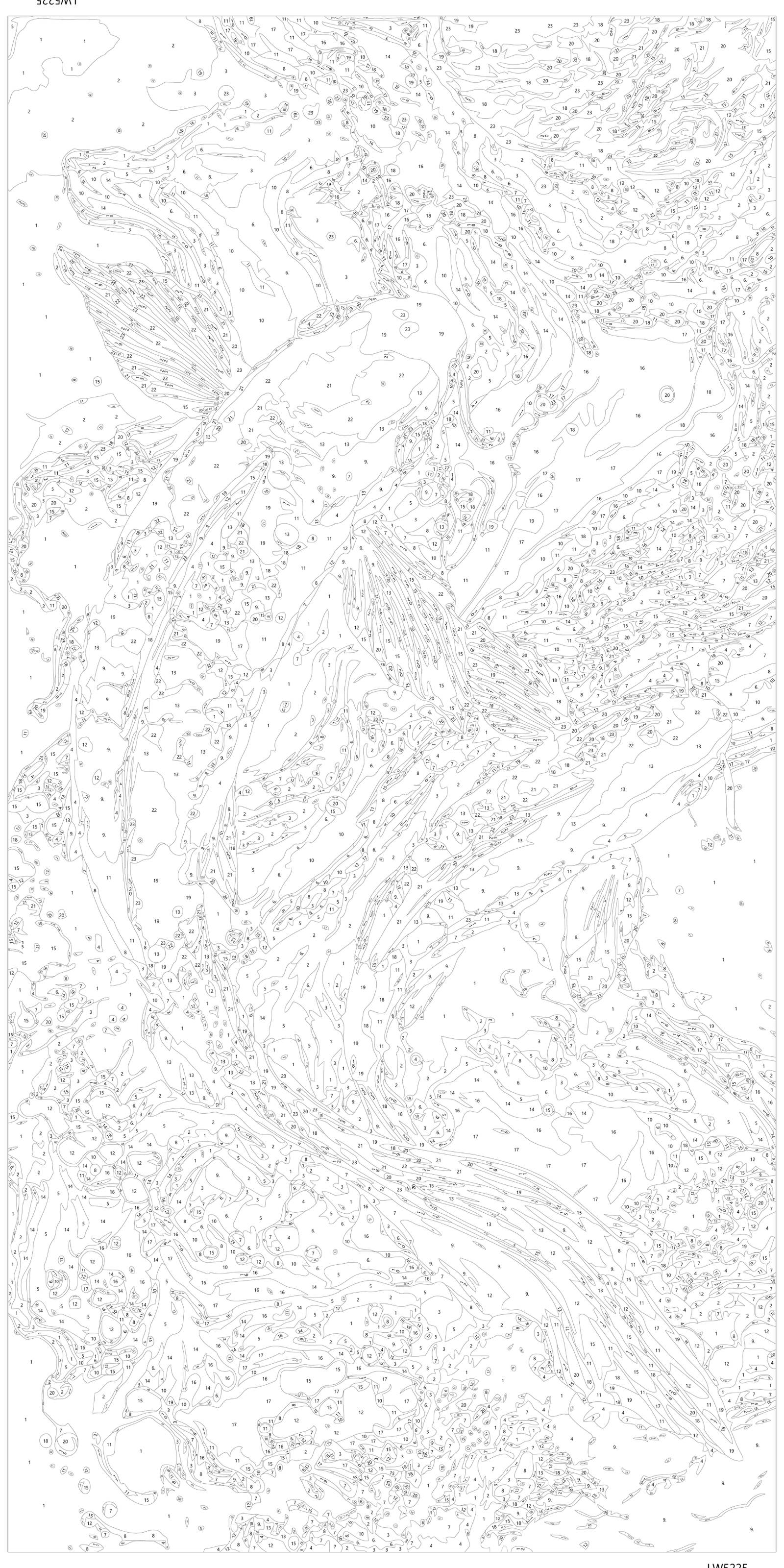 Malowanie po numerach 40×80 cm – Karpie koi – Zwierzęta z farbami metalicznymi – LW 5225
