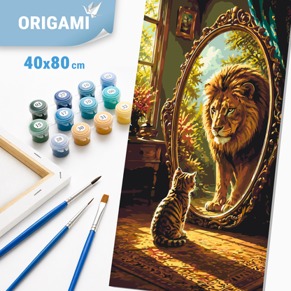Malowanie po numerach 40×80 cm – Dostrzec w sobie lwa – Zwierzęta – LW 5227