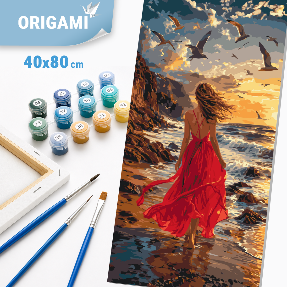 Malowanie po numerach 40×80 cm – Ku horyzontowi – Pejzaż/Ludzie – LW 5241