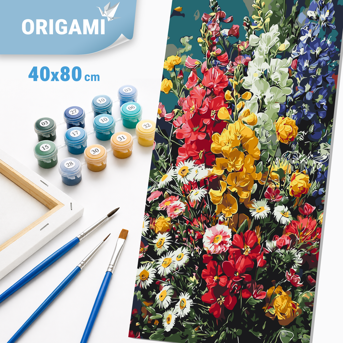 Malowanie po numerach 40×80 cm – Słoneczna symfonia – Kwiaty – LW 5245