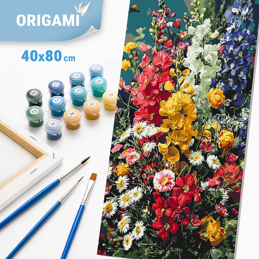 Malowanie po numerach 40×80 cm – Słoneczna symfonia – Kwiaty – LW 5245