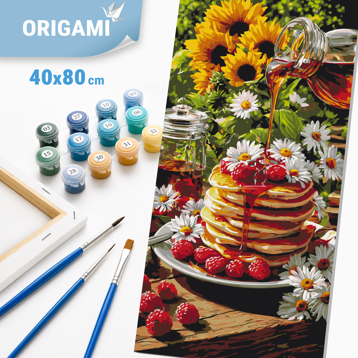 Malowanie po numerach 40×80 cm – Malinowy letni poranek – Martwa natura – LW 5248