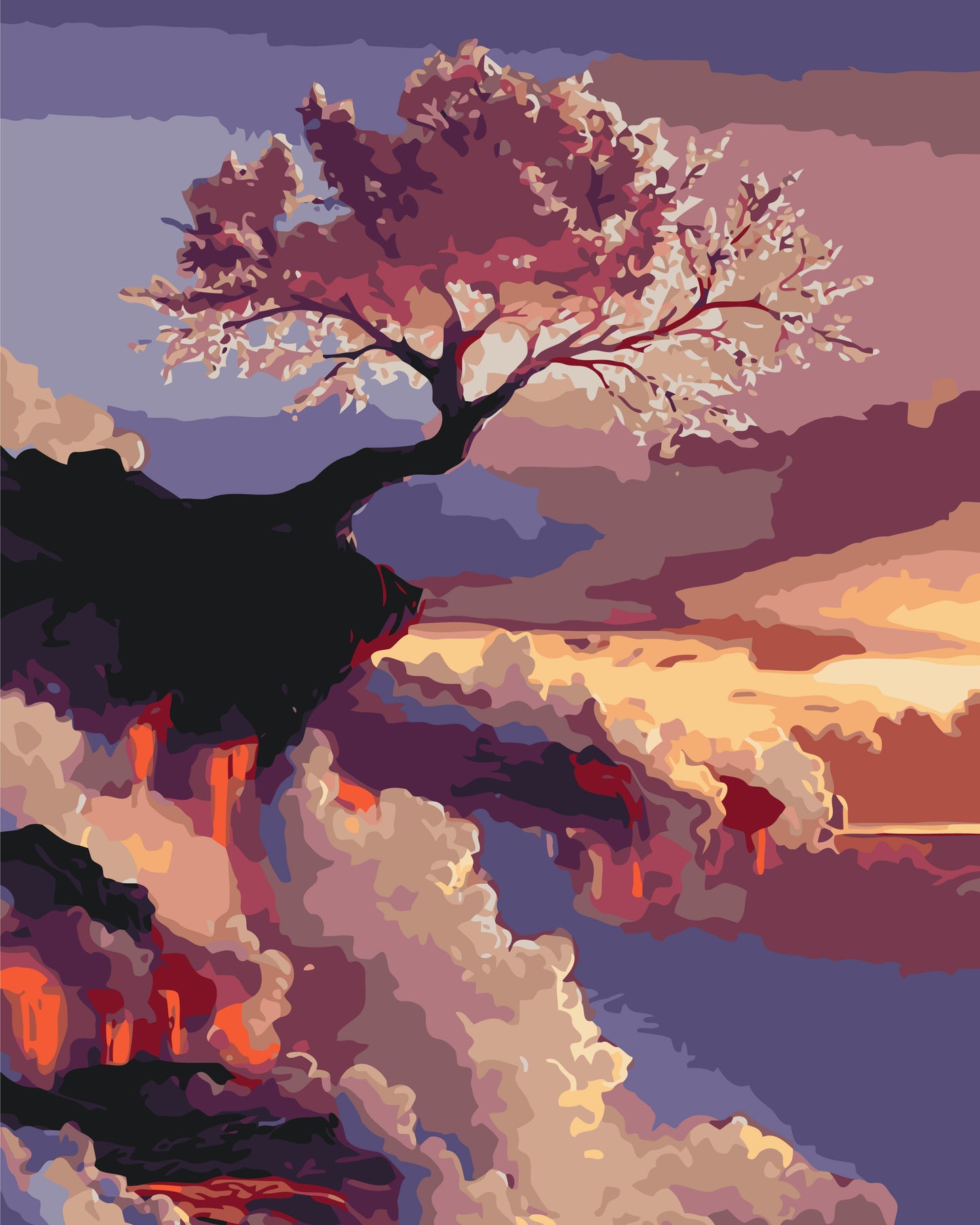 Malowanie po numerach na ramie 40x50 cm - Sakura - Pejzaż - LW 727