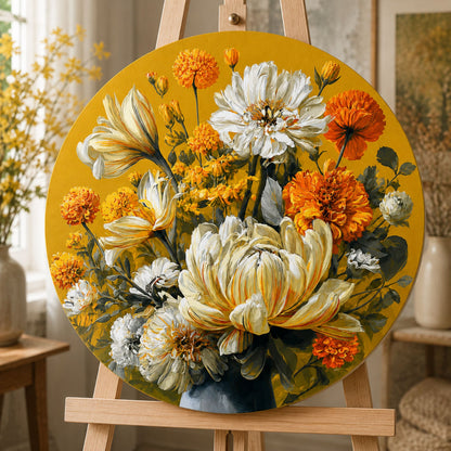 Okrągłe malowanie po numerach Ø45 cm Kwiaty. Słoneczny bukiet OR 2006