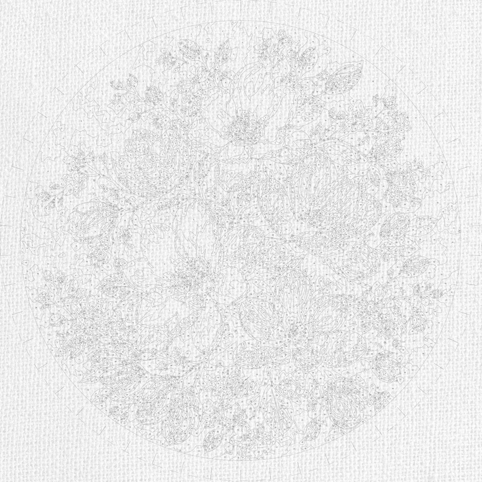 Okrągłe malowanie po numerach Ø45 cm – Kwiaty – Delikatność magnolii – OR 2017