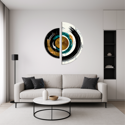 Paint by numbers on a 70*70 cm frame Balance of Opposites with Metallic Paints (semicircles) OSR 1001