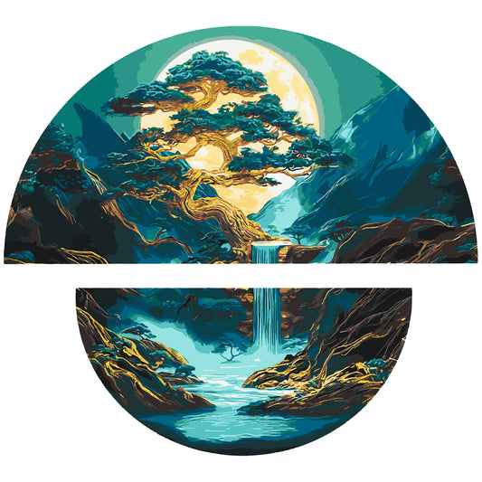 Malowanie po numerach 70x70 cm Magia nocnego krajobrazu OSR 1006