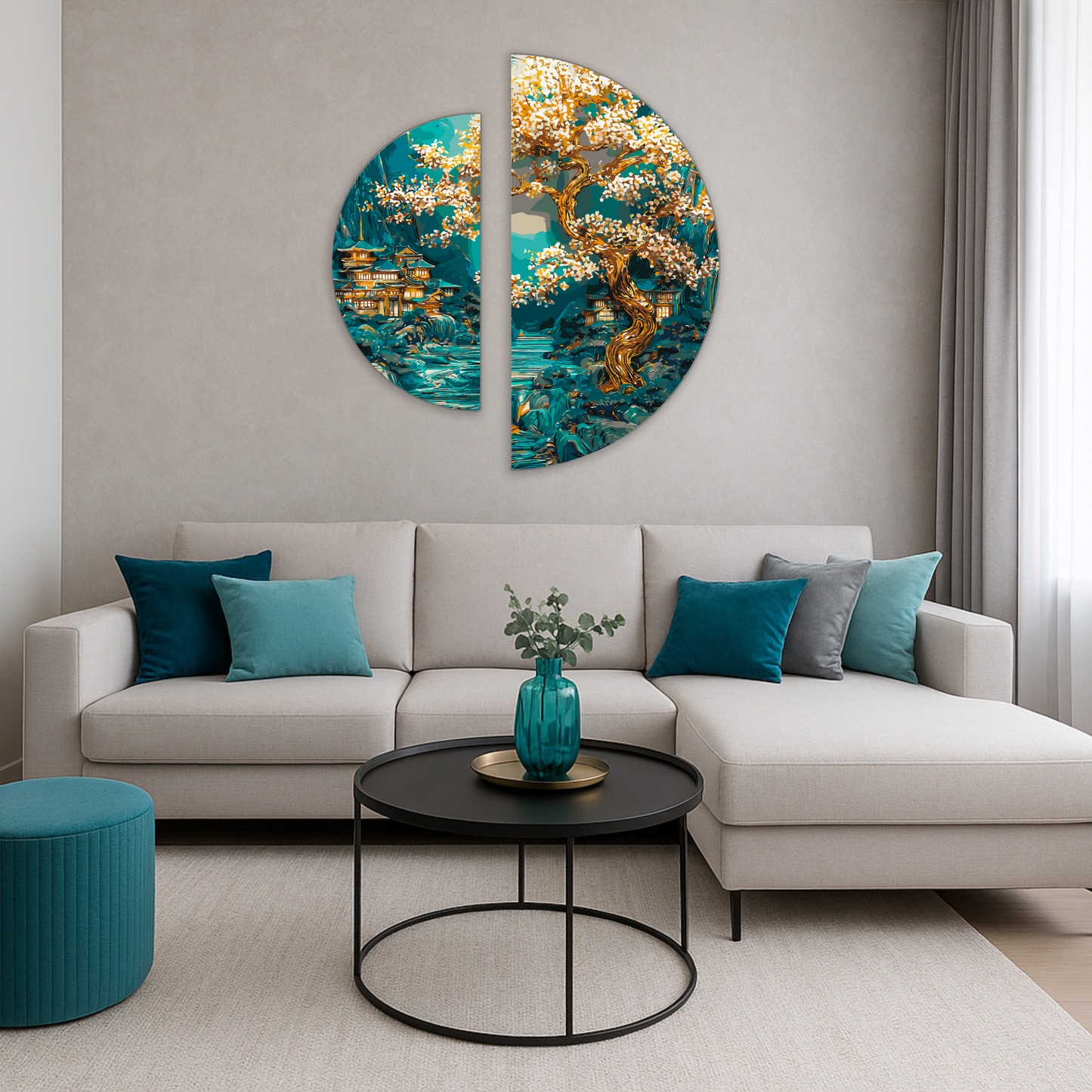 Malowanie po numerach ⌀50 cm + ⌀70 cm - Japoński świt OSR 1009