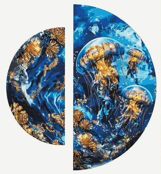 Malowanie po numerach ⌀50 cm + ⌀70 cm - Głębiny oceanu OSR 1014
