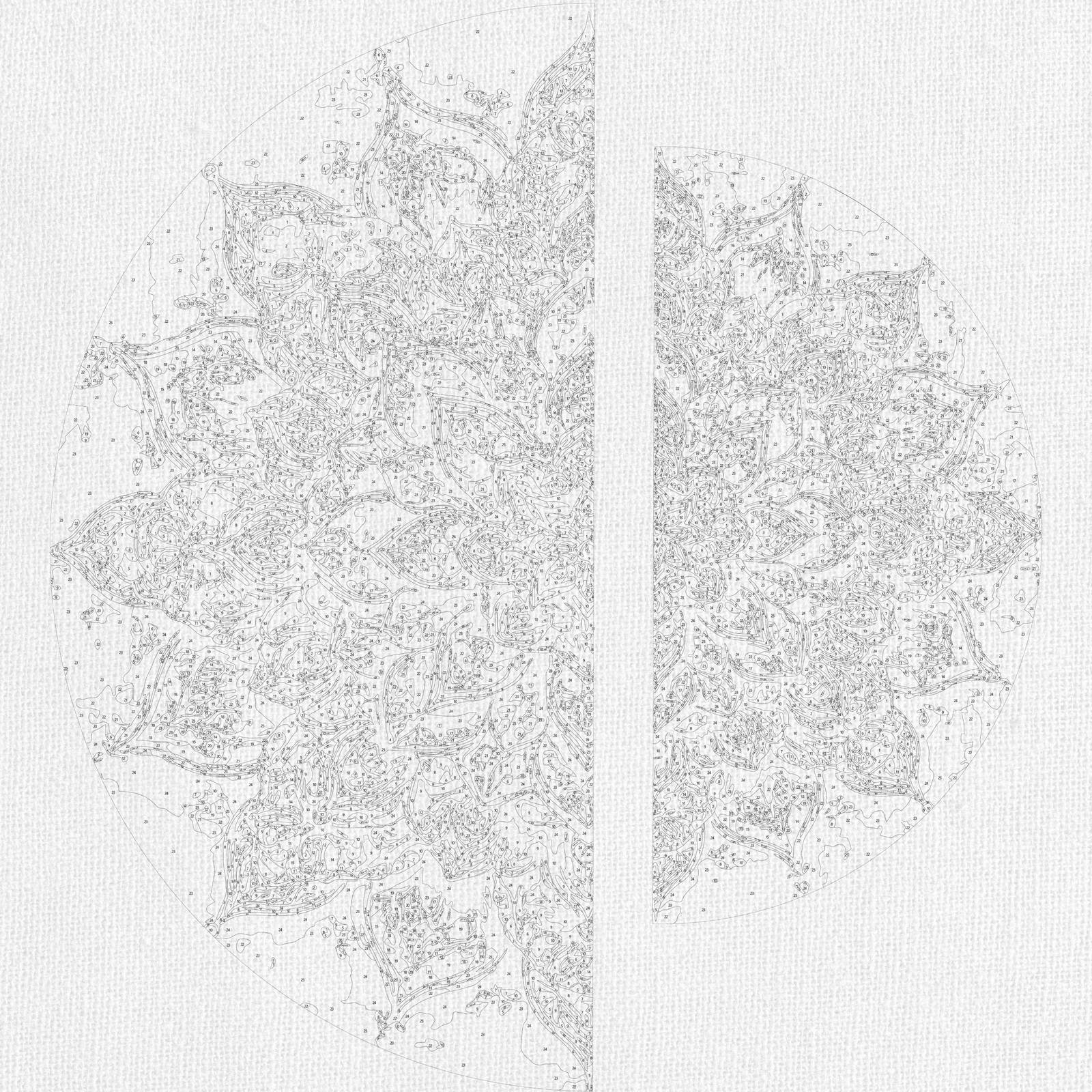 Malowanie po numerach ⌀50 cm + ⌀70 cm - Ornament blasku OSR 1016