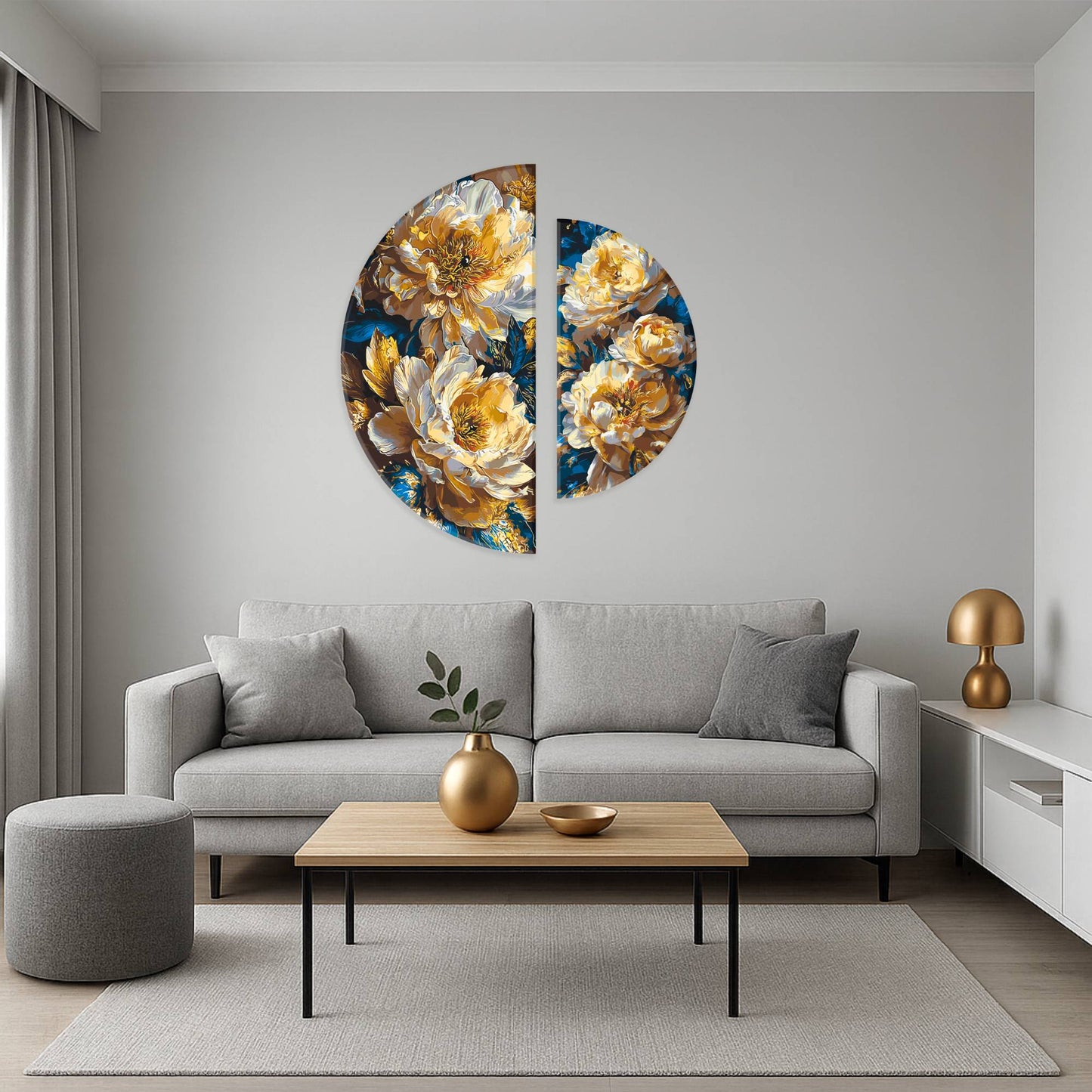 Malowanie po numerach ⌀50 cm + ⌀70 cm - Królewskie piwonie OSR 1017