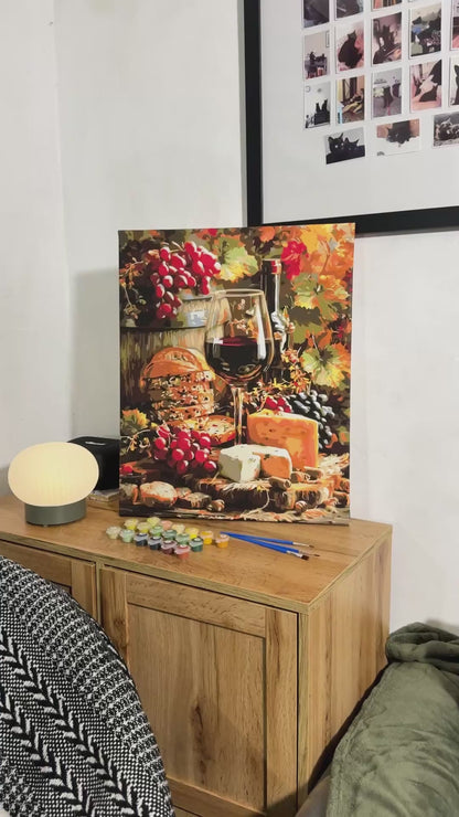 Malowanie po numerach 40x50 cm Martwa natura – wino, ser i LW 3059-01