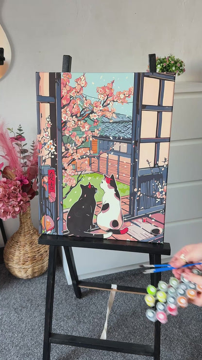 Paint by Numbers on a 40*50 cm frame – Animals. Cats by Sakura LW 3404