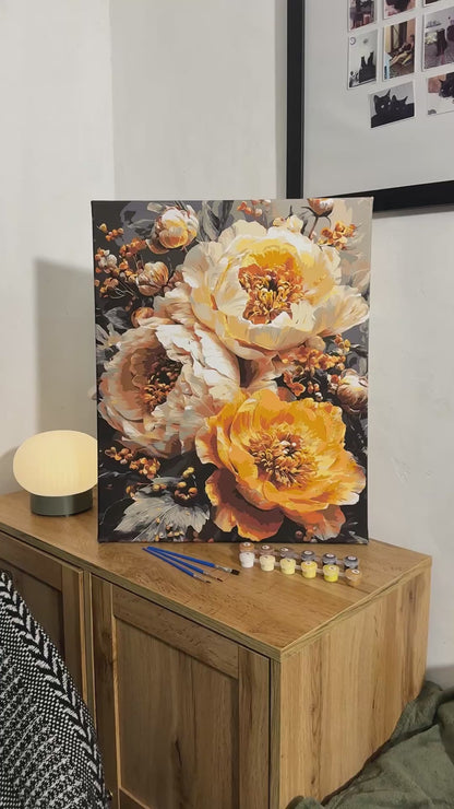 Malowanie po numerach 40x50 cm Kwiaty - Bogate piwonie LW 3154-01